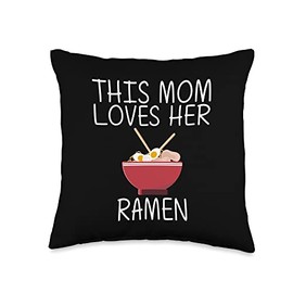 Best Ramen Gifts Tonkotsu Meat Bowl Noodle Stuff Cute Ramen Art for Mom Mother Miso Shoyu Japanese Soup Dish Throw Pillow, 16x16, Multicolor