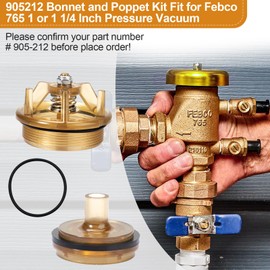 Bonnet Poppet Repair Kit 905-212 for 765-1 Pressure Vacuum Breaker, 905212 Backflow Preventer Replacement Pressure Vacuum Breakers assembly and Backflow Preventers 1" & 1-1/4" Vacuum Valve
