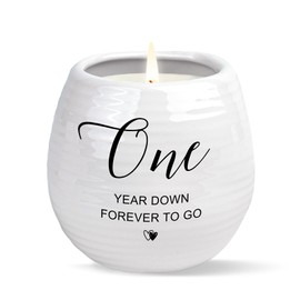 1st Anniversary Candle Gifts for Boyfriend Girlfriend - One Year, First Anniversary Wedding Gifts for Couple, Him, Her - Happy Paper Anniv Wife Husband Gift, 10 oz 1 Year Candle