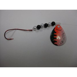Unbranded  Walleye Red Slow Death Hook Spinner Blade Blades Rigs (White Perch Crystal)