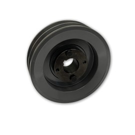 Double Groove 5.95" Cast Iron Electric Motor" H" Pulley/Sheave, Bushing Included, for 5/8" Top Width B/5L/BK/5LK Section V Belt, 2 Groove Pulley (1-1/8" Shaft / 1.125" Bore, 2BK62H)