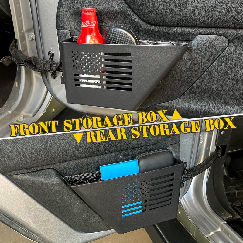 DXGTOZA Metal Front & Rear Door Storage Pockets - 4PCS
