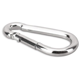 C.P. Sports Carabiner Hook Solid Steel Chrome Plated 80mm x 8mm - 1 Piece - Fits e.g. Handles, Ropes, Gyms, Dip Belts - Strength Training, Bodybuilding, Fitness, Muscle Building