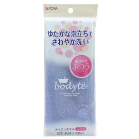 東和産業 BO ナイロンタオル ふつう (縦28×横100cm) ブルー