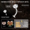 Senpotly 0.8ct 925 Sterling Silver Moissanite Floating Belly Button Ring