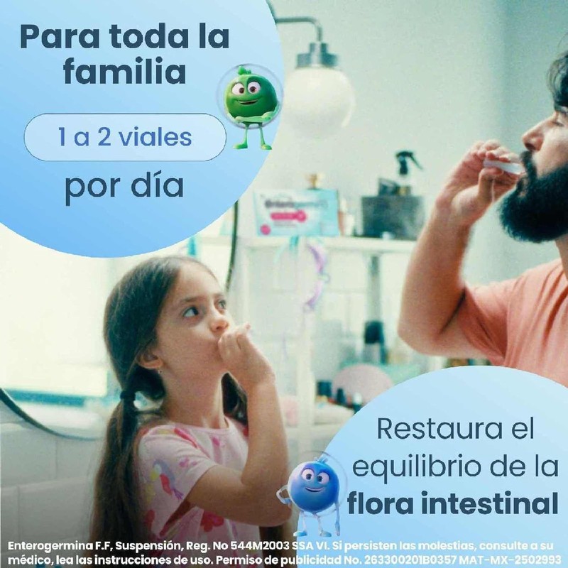 Enterogermina probióticos 4 billones, vial sin refrigeración, 10 amps.