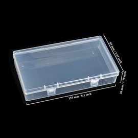 Thintinick 4 Pack Rectangular Clear Plastic Storage Containers Box with Hinged Lid for Beads and Other Small Craft Items (6.1 x 3.3 x 1.18 inch)