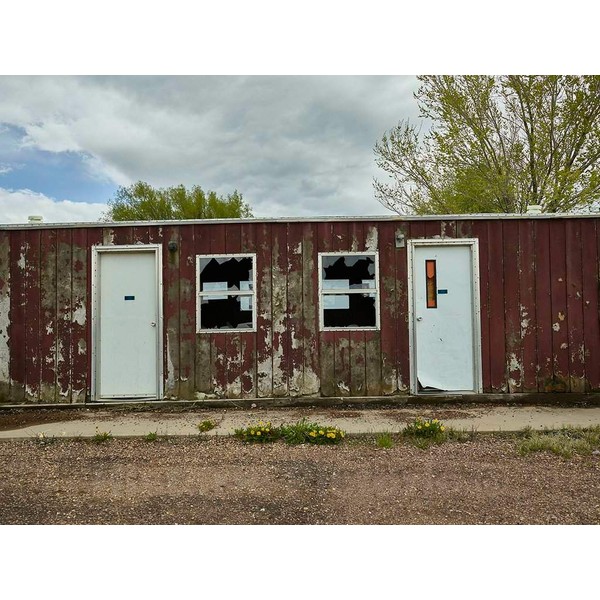 Photo- Long-Abandoned Motel in The Town of Fort Bridger, Wyoming,
