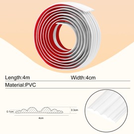 JUNART Table Edge Protection, 4 cm x 400 cm, Soft Anti-Collision Strip, Edge Corner Protection, Suitable for Furniture, Child Safety, Wall Corner, Window (White)
