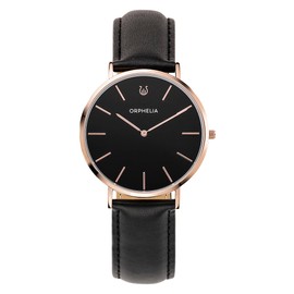 Orphelia Violiso Men's Analogue Quartz Watch, Black/Rose Gold, Strap.