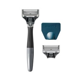 Harry's The Truman Classic Rubber Handle with Two-Toned Design, and Refills with 5 Sharp Blades Comfort - Color: Charcoal, Type: Truman + 2 Blades