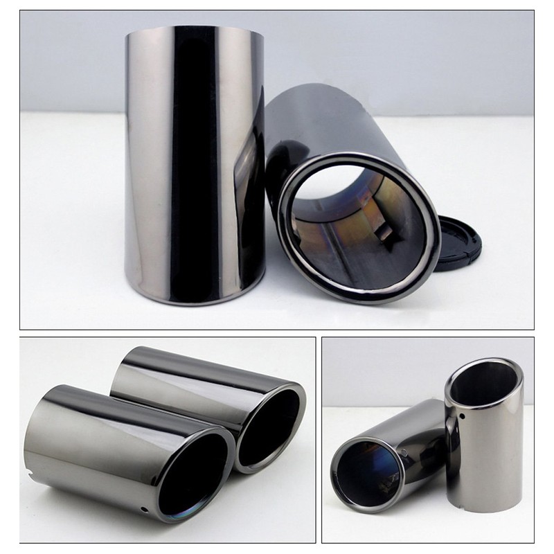 Dsycar Black Coated Polished Finish Stainless Steel Car Exhaust Muffler