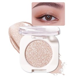 Glitter Shimmer Eye Shadow, Pigmented, Soft, Smooth Formula, Blendable Sparkly Eyeshadow Makeup, Long-lasting Metallic and Shimmer Finish, Pearl Champagne