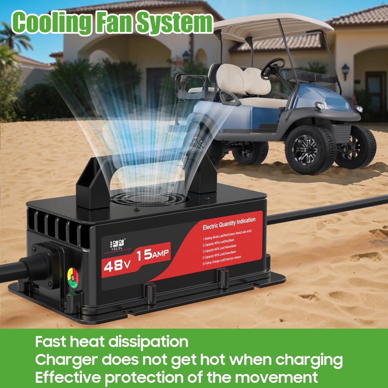 10L0L 48V 15A Golf Cart Rapid Charger for Club Car
