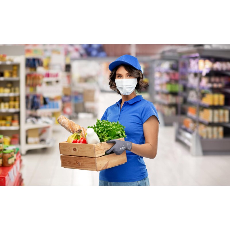 Ansell HyFlex 11-840, Professional Work Gloves, Abrasion Resistant Nitrile Coating