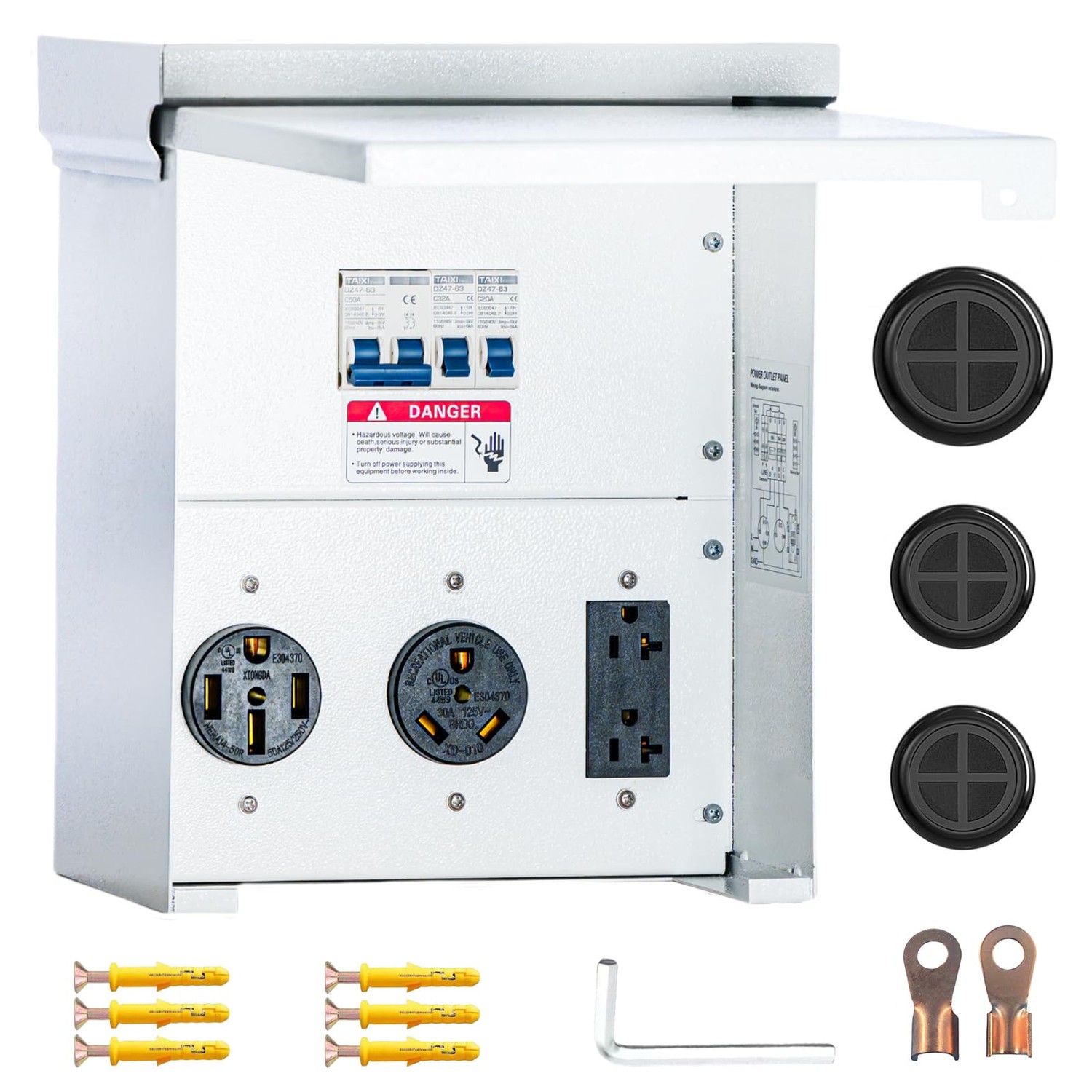 Gravimorph Temporary Power Outlet Panel,Rv Electrical Panel,50 30 20 ...