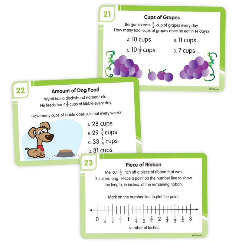 EAI Education Fraction Warm-Ups: Problem Solving Task Cards - Grade