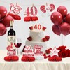HZHSGLY 9PCS Ruby Wedding Anniversary Decorations, 40th Anniversary Decorations Romantic