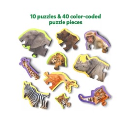 Skillmatics Step by Step Puzzle - 40 Piece Wild Animal Jigsaw Puzzle,