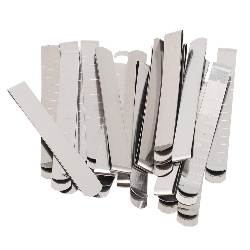 20pcs Stainless Steel Hemming Clips 3 Inch Measurement Ruler Quilting