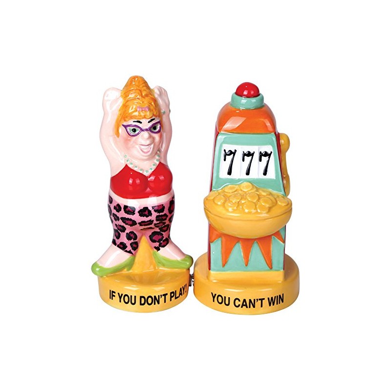 Pacific Giftware Lucky Casino Slot Machine Winner Ceramic Magnetic Salt