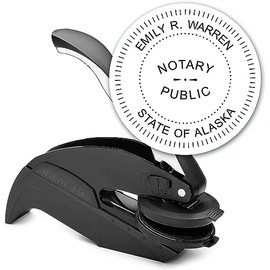 MaxMark Notary Seal Round Embosser for Alaska State - Includes Gold Burst Seal Labels (50 Count)