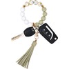 Pulsera de silicona con abalorio, llavero para mujer, con borla