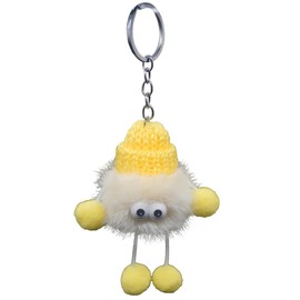 SRYTCYDA Kawaii Plush Keychain Creative Mini Keychain Lovely Fun Keychains For Girls Women Car Backpack Decoration Gift (Yellow)