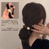 YINKE シュシュ リボン セット シルク ゴム 高弾性 跡がつかない パール付き 大人可愛い