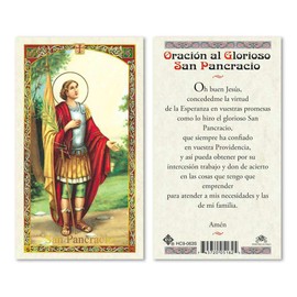 Gigi's Classy Kids Oracion al Glorioso San Pancracio Tarjetas Laminadas Prayer Cards - Pack of 25- Spanish Espanol
