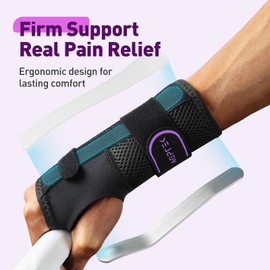 AGPTEK Wrist Splint with Soft Thumb Opening, Comfy Carpal Tunnel Wrist Support Brace Adjustable with 3 Metal Stays for Arthritis RSI Sprain Recovery