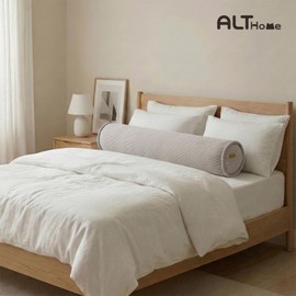Ailuteie Long Pillow for Bed – Corduroy Round Bolster Pillow for Adults, Decorative Body Pillow for Sleeping or Sofa Support,39 x 7.87 Inches,Beige Gray