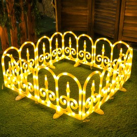 Waterproof Outdoor Solar & Plug Garden Fence Decorative Lighting for Christmas Tree and Courtyard DecorationEmitting Color: Multicolor, Lamp Power(W): Transformer 31V, Model Number: arc-shaped version