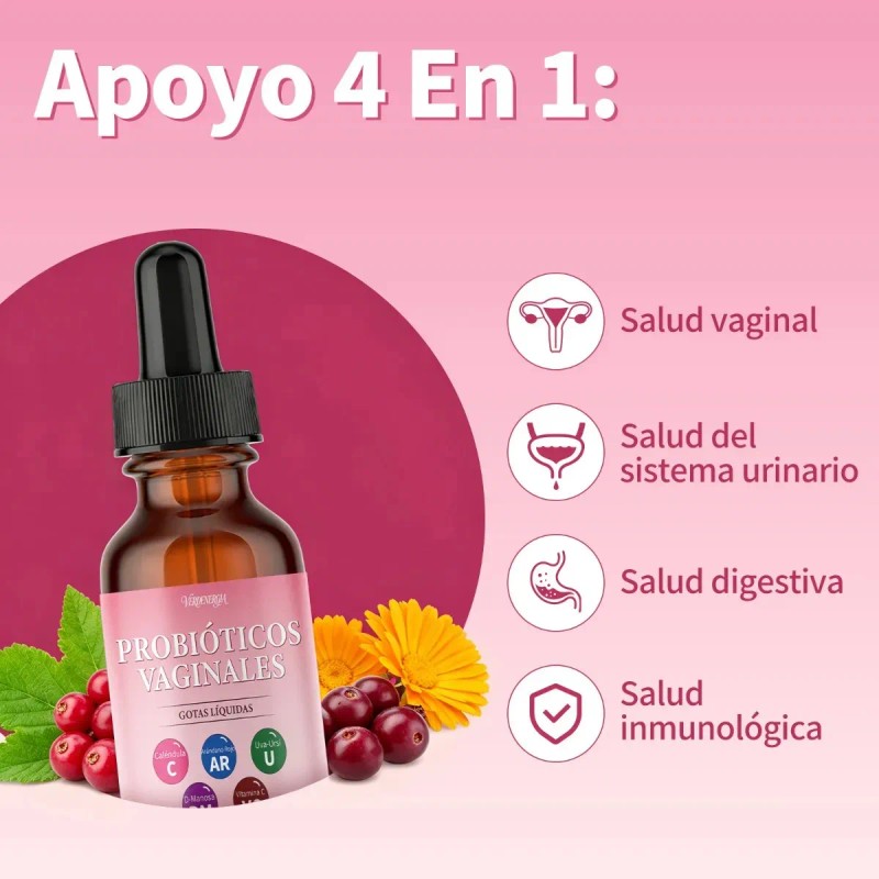 3pz Vaginal Probióticos Mujer Urinario Intestinal Gotas 60ml Sabor