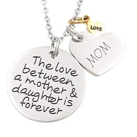 Mom Gifts from Daughter Necklace for Women Charm Necklaces Jewelry Birthday Gift for Mom Stainless Steel Necklace Heart Necklace Sentimental Gifts