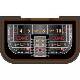 Craps Table Layout Felt - single dealer 6 to 8 Foot Black