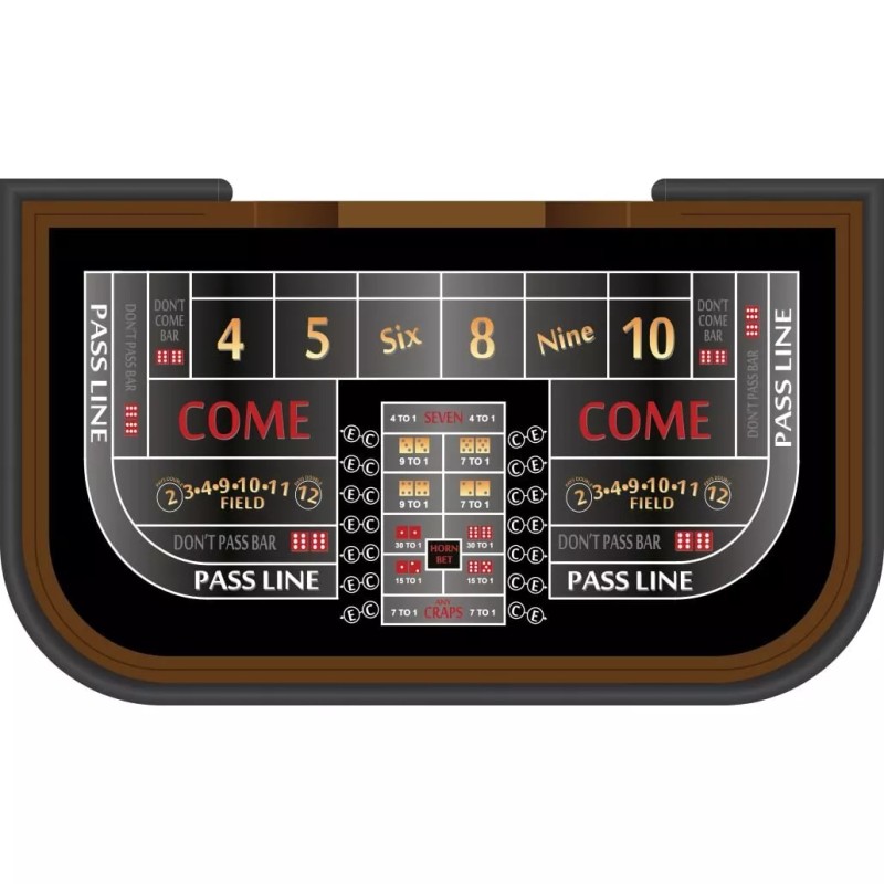 Craps Table Layout Felt - single dealer 6 to 8