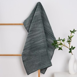 HSOFTIFY 100% Linen Bath Towel 29.5x52 Inch French Flax Linen Quick Dry Towel for Bathroom, Beach, Travel, Sauna, Natural Thin Hair Towel, Army Green