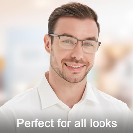 WAUDAR Reading Glasses for Men Metal Half Frame Eyeglasses Readers for Men Women 5 Pack Gunmetal 1.00