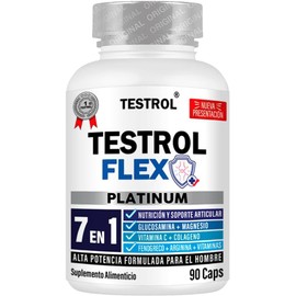 Testrol Flex Platinum | Fórmula Completa para Hombres con Glucosamina, Colágeno y Vitaminas | 90 Cápsulas