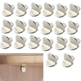 20 Pack Heavy Duty L-Shaped Metal Shelf Support Pegs, Brackets for Kitchen Cabinets, Wardrobe, Closet, Bookcase - Rust-Resistant, Fits Wood/Glass Shelves