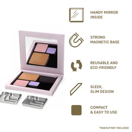 FIXY Makeup Repair Kit – Repress Eyeshadows, Blush & Highlighter | Save Broken Makeup, Depot in Magnetic Palette | Includes Press, Square Pans, Binder Spray | Reusable, Travel-Friendly