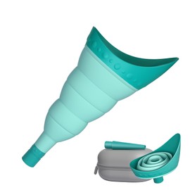 TRIPTIPS Pee Conch Foldable Female Urinal Device Portable Urinal for Women She Pee Cup for Women, Pee Funnel for Women Travel Stand to Pee Womens Urinal Funnel with Tube Case (A-Blue)