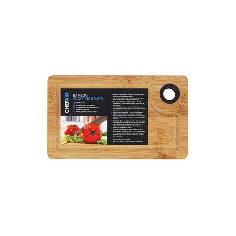 Chef Aid Bamboo Chopping Board, Measures 25cm x 15cm,Brown