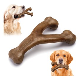 KOPIRA Juguete en Forma de Hueso para Perro, Juguetes de Caucho De Tocino Sabores para Perros Fuertes y Agresivos, Juguetes Masticable para aliviar ansiedad Perros Tamaño Medianos y Grandes