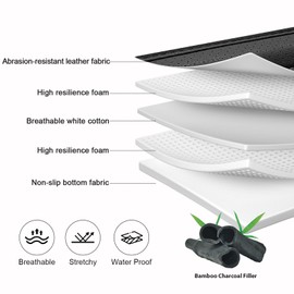 Gzerma 1 Pack Car Seat Cover PU Leather Front Seat Covers Auto Bottom Seat Cushion Cover with Storage Pocket Bamboo Charcoal Pad for Cars Vehicles,Automotive,SUV