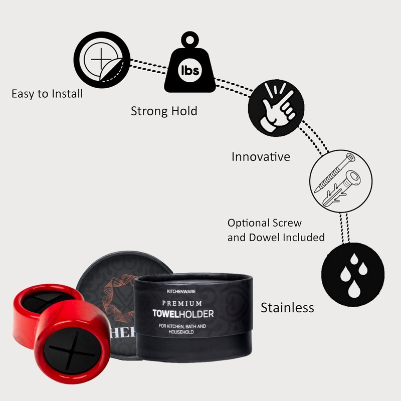 HEFA Towel Hooks, Towel Holder, Dish Towel Holder, Kitchen Organization,