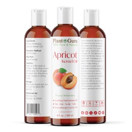 Apricot Kernel Oil 8 fl. oz. Cold Pressed 100% Pure Natural Carrier - Skin, Face, Body And Hair Growth Moisturizer. Great For DYI Cream, Lotions and Lip balm.