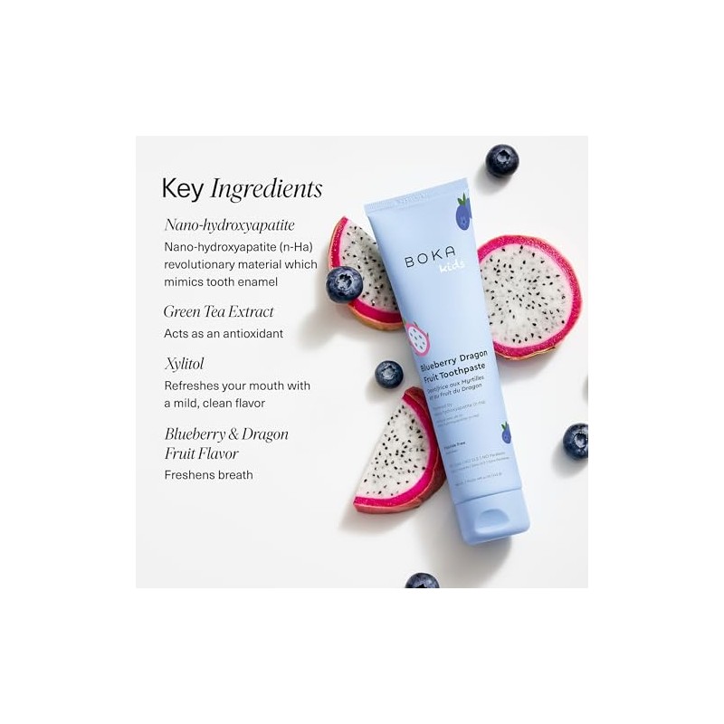 Boka Fluoride Free Toothpaste Nano Hydroxyapatite Toothpaste - Blueberry Dragon