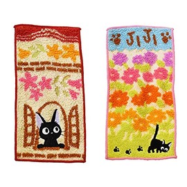 Marushin 1025007900 Pocket Towel, Set of 2, Kiki's Delivery Service, Jiji and Sanpo, 7.9 x 3.9 inches (20 x 10 cm), Kindergarten Entrance Supplies, Kindergarten Entrance Preparation, Nursery School, Kindergarten, Elementary School, Girls